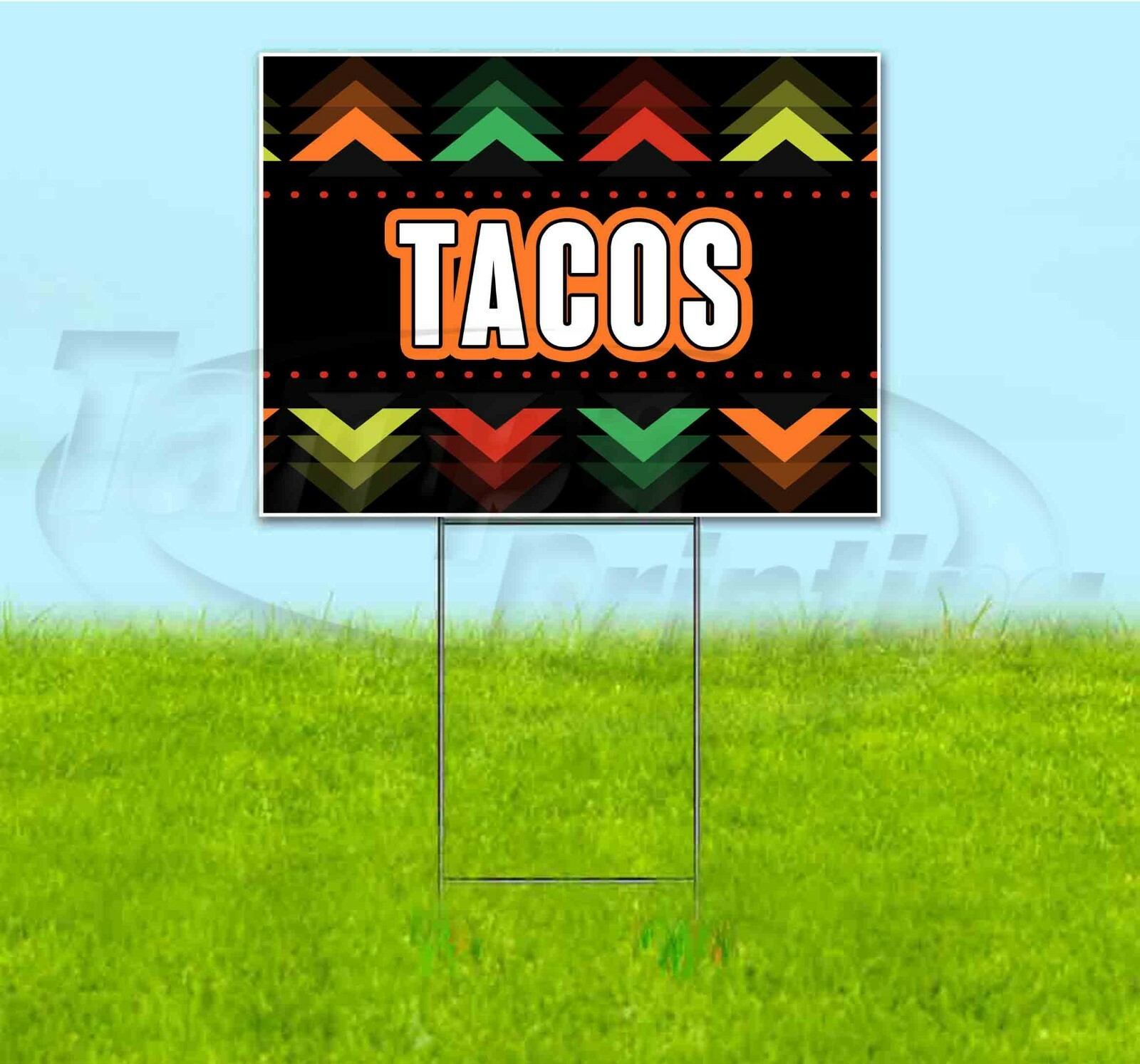 TACOS 18x24 Yard Sign WITH STAKE Corrugated Plastic Bandit Lawn MEXICO ...