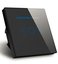 Interruttore e dimmer touch, 500 W, con pannello LED in cristallo, da