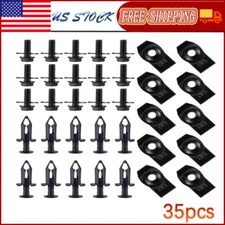 35PCS Engine Under Cover Splash Shield Guard Bumper Body Bolts & U-nut Clip Fast