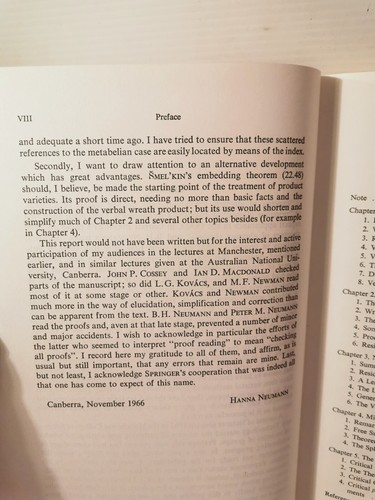 Varieties of Groups, Hanna Neumann. 1967 1st Edition Hardback - Picture 9 of 11