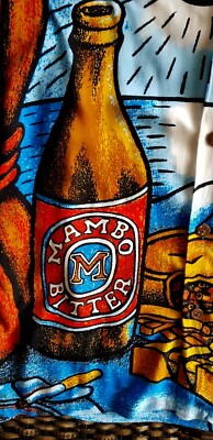 MAMBO LOUD SHIRT L LARGE *STILL LIFE* REG MOMBASSA BEER CHIPS CIGS