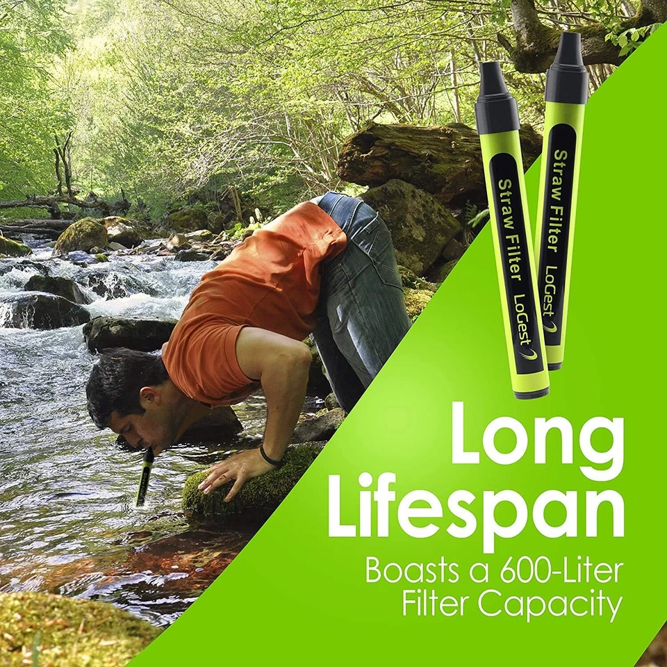 8 Pack Water Filter Straw-for Emergency Kits-Camping Travel Survival Backpacking - Image 4 of 4