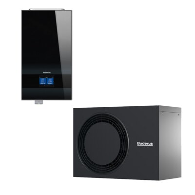 Buderus 7739624128 Luft-Wasser-Wärmepumpe Logaplus M WLW186i-4 AR E mit integrie