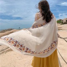 Summer Sun Protection Desert Travel Shawl Seaside Beach Silk Scarf Thin Shawl