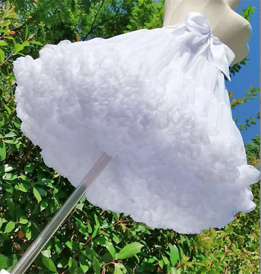 New Women Teen Girl White Tutu Lace Party Dress Skirt Petti Petticoat Underskirt