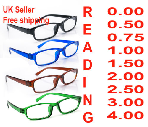 Reading Glasses 4 Packs Mens Womens UV Reader Trendy Designer Spring Geek  - Picture 1 of 6