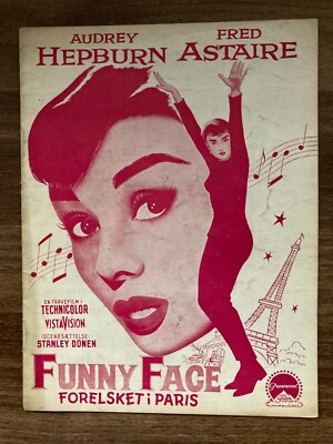 Funny Face Audrey Hepburn Fred Astaire Kay Thompson 1957 Danish Movie Program