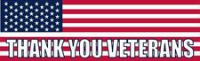 10 x 3 American Flag Thank You Veterans Sticker Car Truck Vehicle Bumper Decal