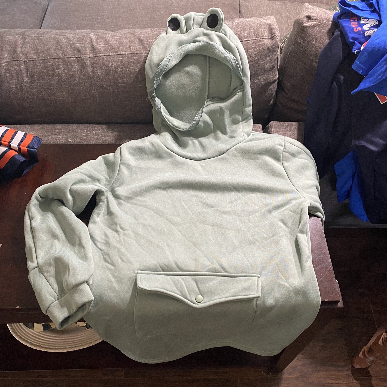 unisex frog zipper hoodie