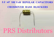 BIPOLAR CAPACITOR 2.2 uF 100 Volt BASS BLOCKER SPEAKER TWEETER CROSSOVER 1 Piece