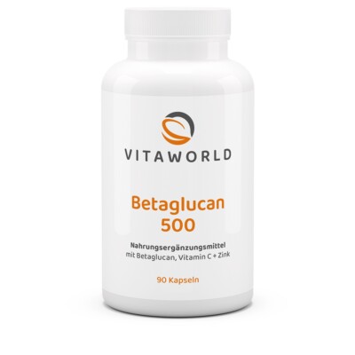 Vita World Betaglucan 500mg + Vit. C + Zink (26,01/100g) 90 Kapseln Beta Glucan
