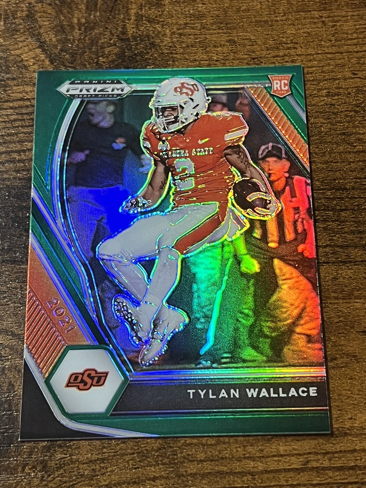 2021  Panini Prizm Draft Picks Tylan Wallace 126   Oklahoma State Cowboys Green