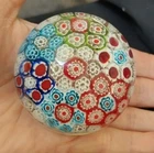 Vintage Murano Millefiori Italian Paperweight Art Glass 3"