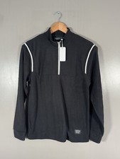 Mens Rascal Casual Black Pullover Half Zip Size Medium