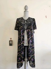 VTG NWT 80s Vassarette Women's 3/4 Sleeve Silky Shiny Button Up Robe Size M