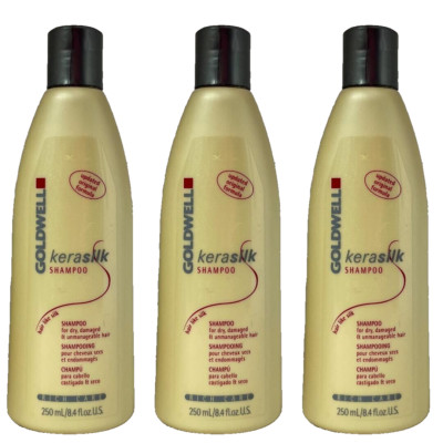 3 Goldwell Kerasilk Shampoo Dry Damaged Unmanageable Hair 8.4oz ea (720)