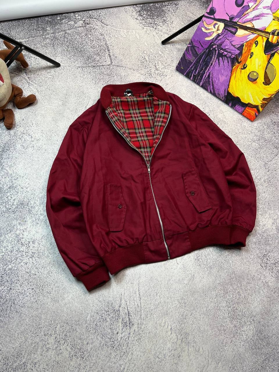 Vintage Burgundy Harrington Baracuta G9 Style Bomber Jacket