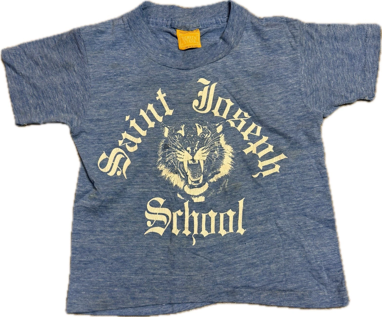 Vintage 80’s St. Joseph’s School Kids Shirt Size 6-8 Tigers