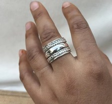 Thick Wide Band, Spinner Ring, 925 Sterling Silver Ring, Dome Ring,  All size