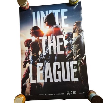Justice League 2017 Original Movie Poster 27x40 Gal Gadot Ben Affleck D/S