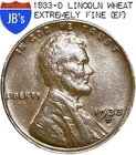 1933-D Lincoln Wheat Cent Penny 1c - Extremely Fine (EF)