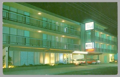 The Wharf Motel San Francisco CA  Night Scene Chrome c1960 Advertising Postcard
