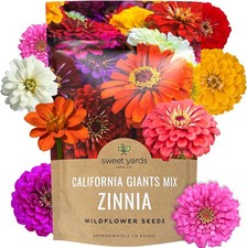 Bulk Zinnia Seeds - California Giants Mix - 1 Pound Bag Over 48,000 Flower Se... 127.99 per gallon