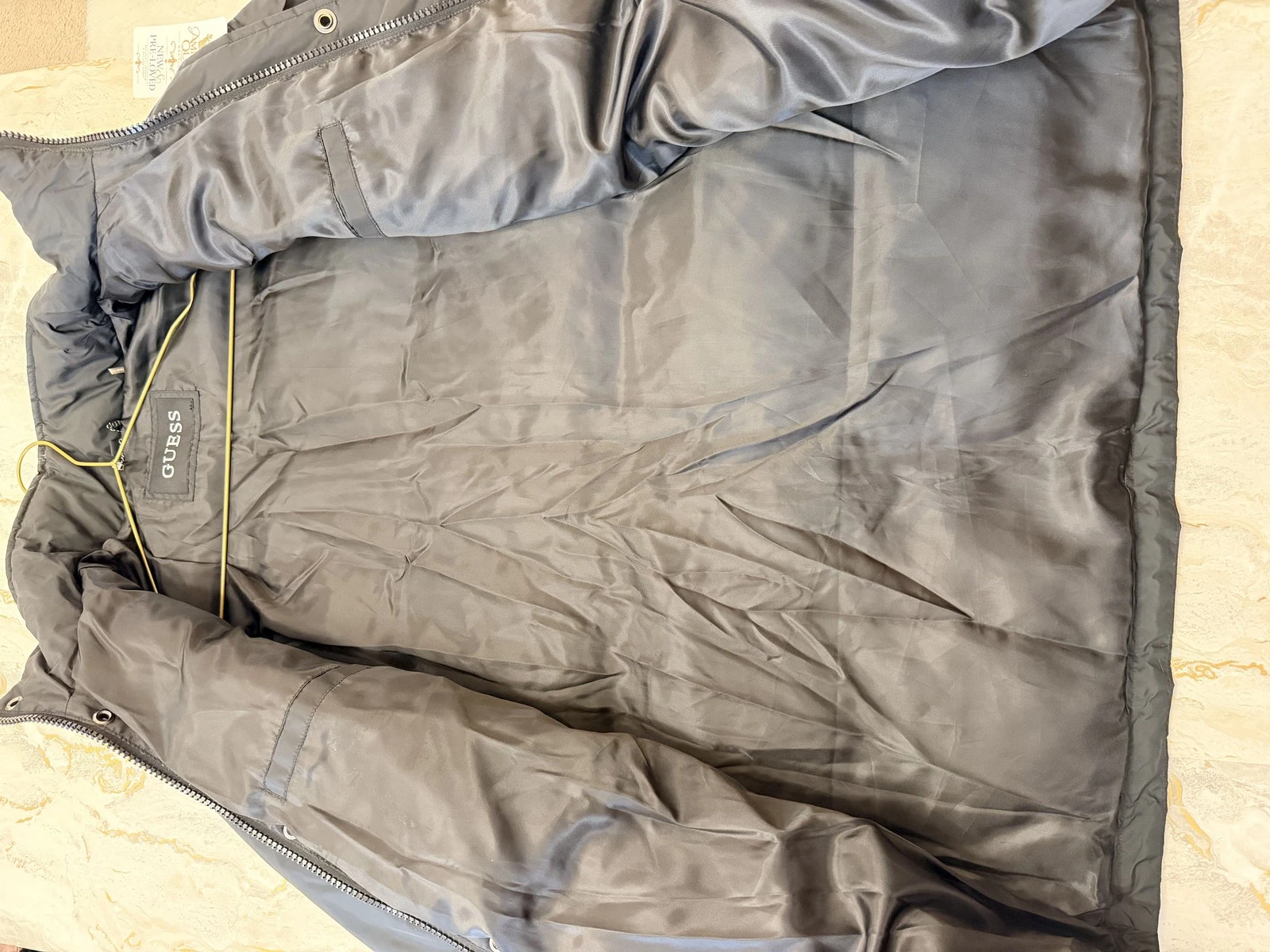 GUESS Men's Black Padded Utility Field Jacket – Multi-Pocket Winter Coat - product detail image 9