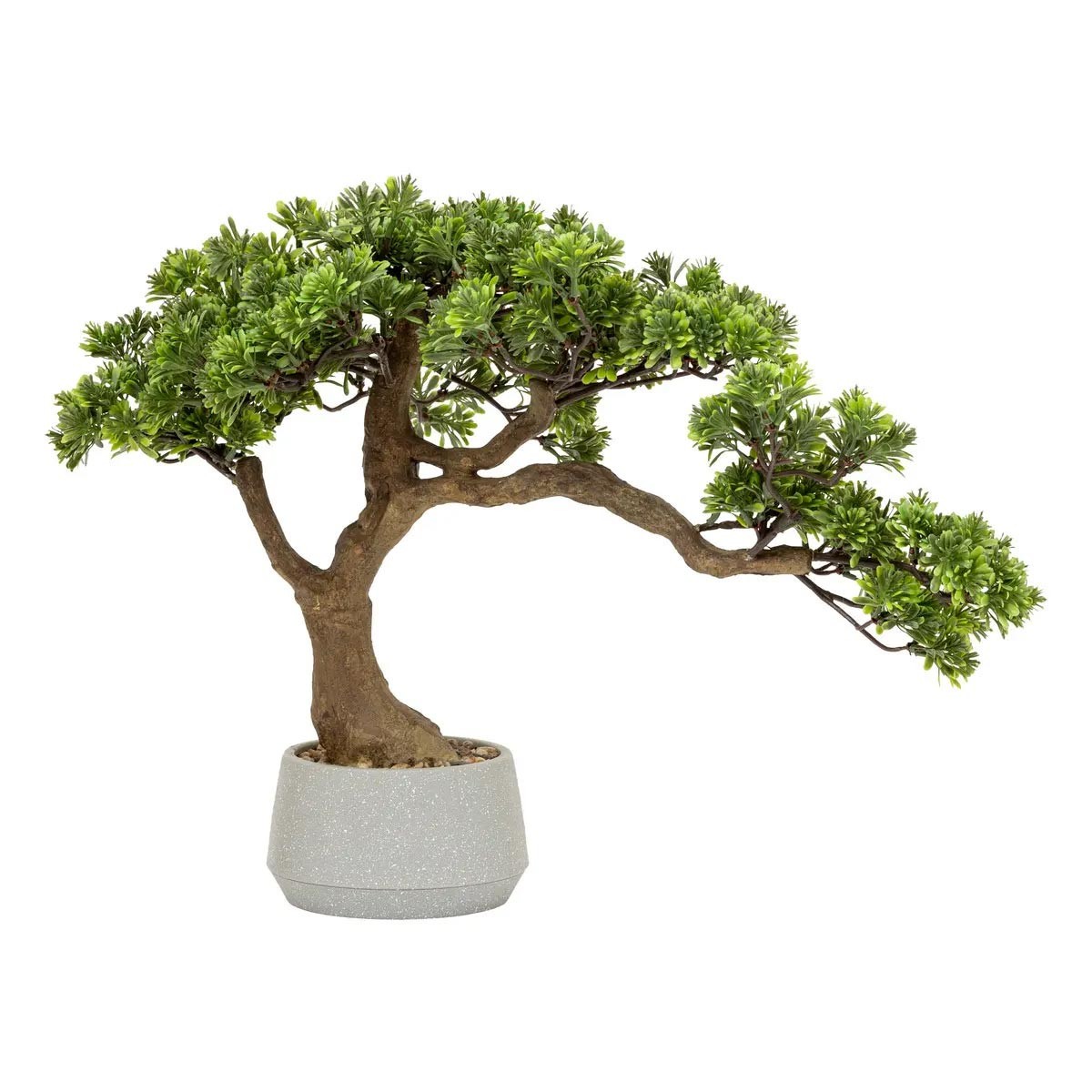 Bonsaï artificiel Polin 60cm vert, finition premium et pot en céramique
