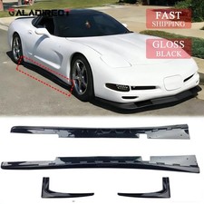 Gloss Black Side Skirt Extensions Mud Flaps Kit For 1997-04 Chevy Corvette C5 Gloss Black Side Skirt Extensions Mud Flaps Kit For 1997-04 Chevy Corvette C5