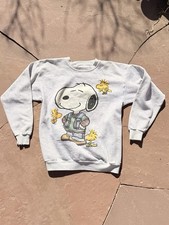 Vintage Snoopy Hiker Woodstock Sweatshirt Adult Small 1988 1 Owner No Tag