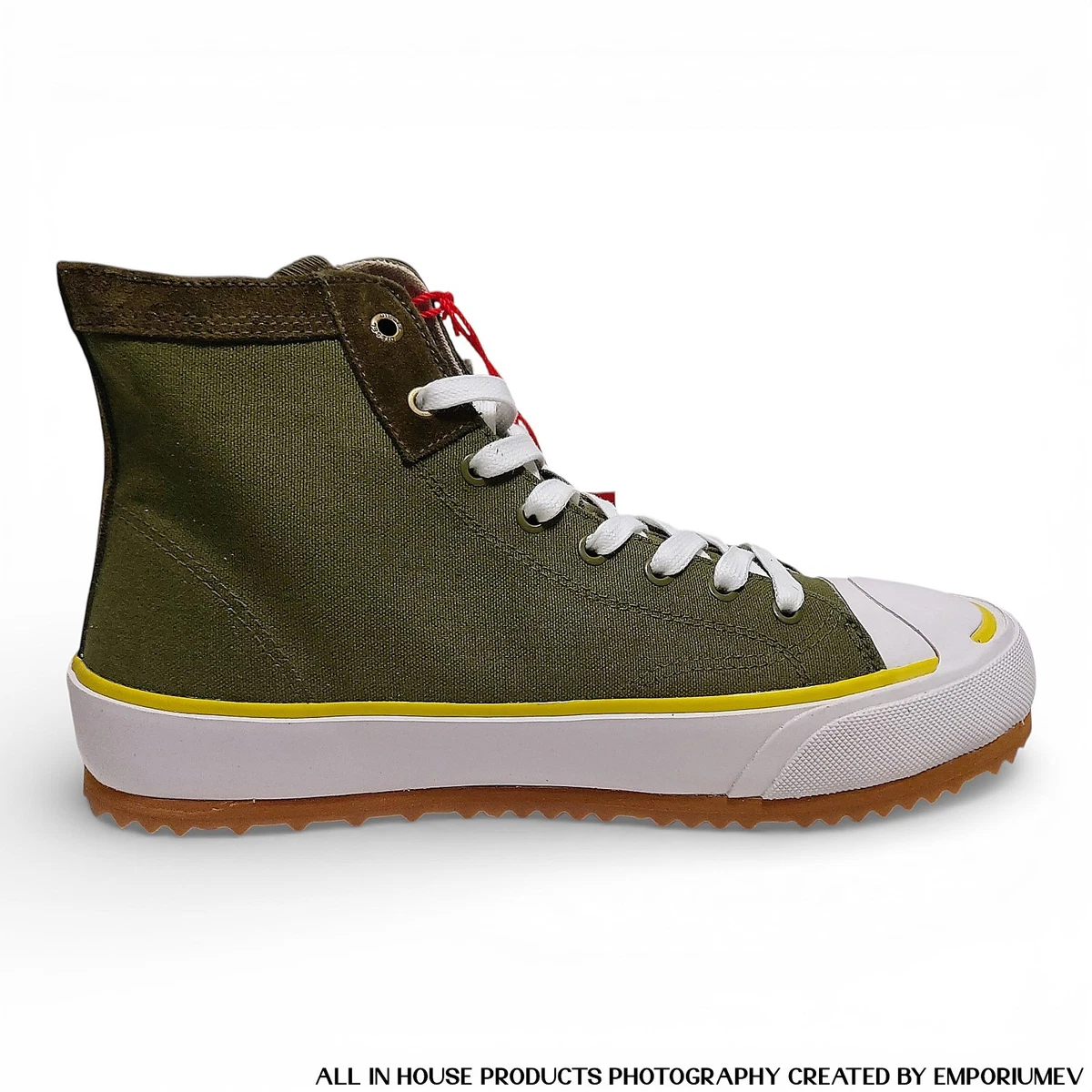 Diesel Principa Avocado Fabric High Top Platform Lace Up Men