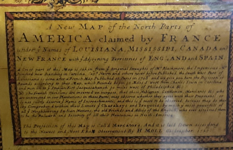 Америка заявлена Францией H Moll 1720 обратная картина на стекле - Изображение 4 из 4