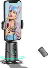 Auto Face Tracking Phone Holder,No App Required,360  Rotation Phone Camera Stand
