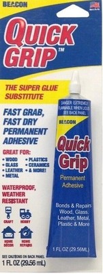 1 oz Beacon Quick Grip Glue Adhesive Permanent Dries Clear Water Proof