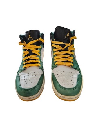 Nike Air Jordan 1 Retro Sonics Green University Gold White 554724-307 Mens 9.5