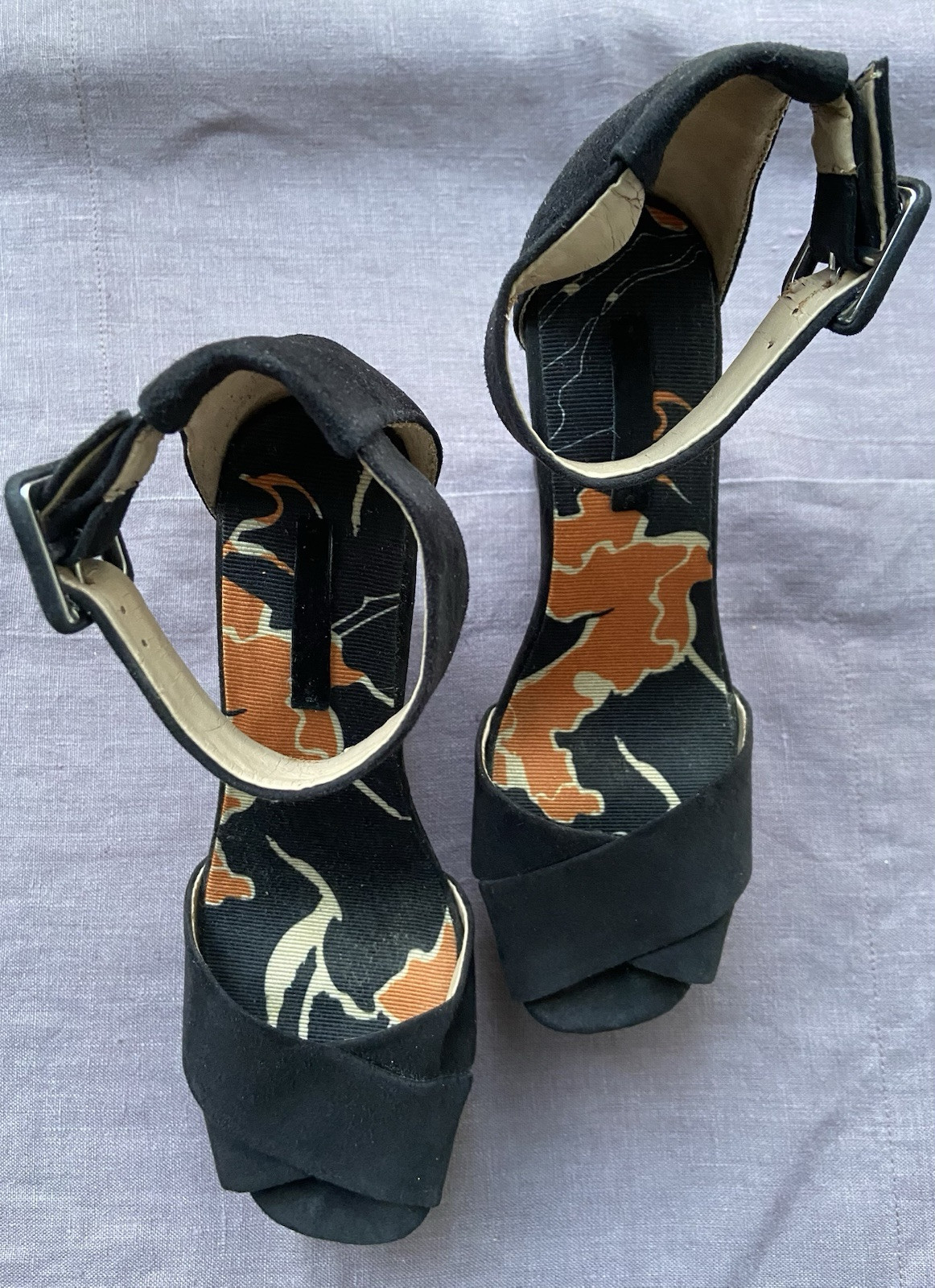 Zara Basic Black Wedge Platform Sandals With Geom… - image 2