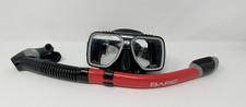 TUSA Liberator Plus Black Scuba Diving Snorkeling Mask w/ Red Bare Dry Snorkel