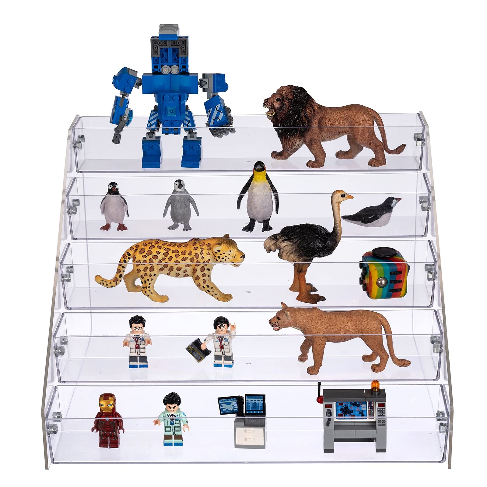 Acrylic Spice Rack, Tiered Spice Rack Shelf Seasoning Organizer 5 Tier, 2PCS