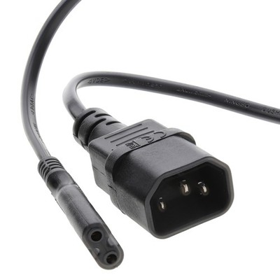 15cm IEC C14 3-pol Stecker auf Figure 8 C7 Netzadapterkabel Schwarz [006571]
