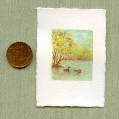 1:12 scale Miniature Dollhouse Original Art  ''Still Waters''  by Sandra Frantz