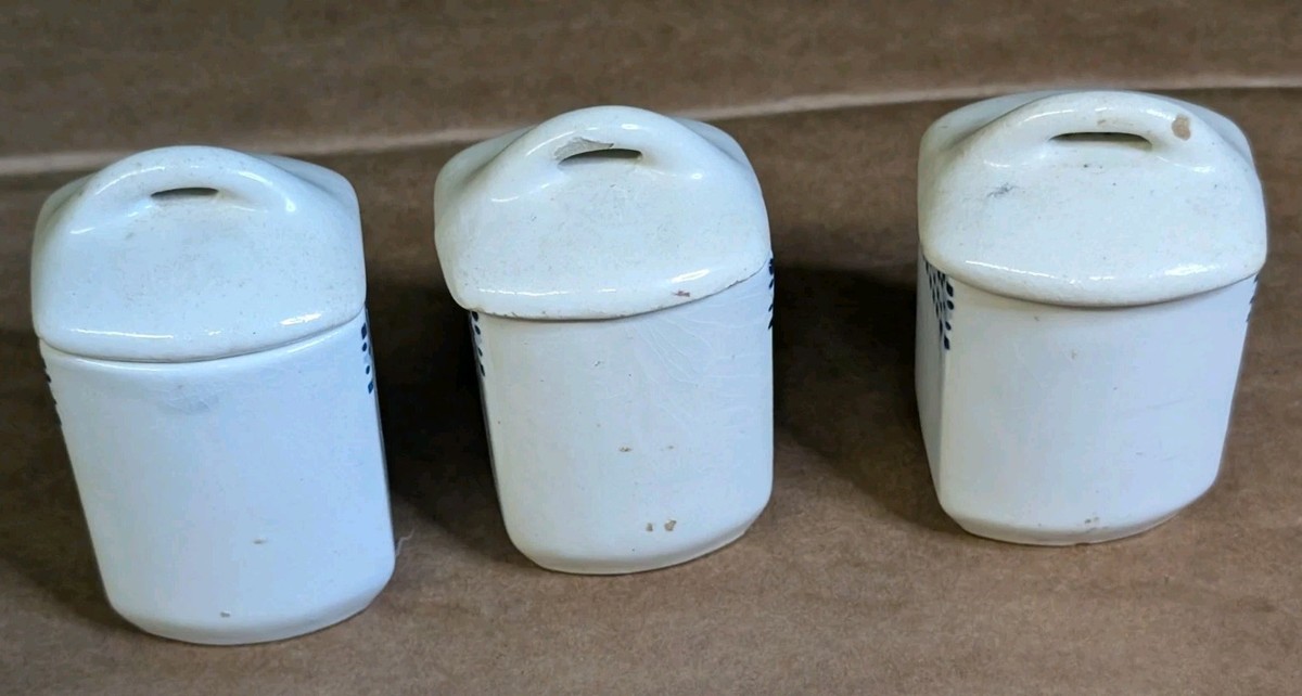 Vintage porcelain spice boxes marked Czechoslovakia333 Ginger