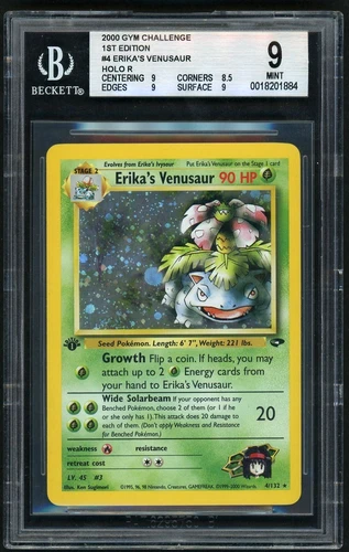 Pokemon Erika's Venusaur 2000 Gym Challenge 1st Edition Holo Rare BGS 9