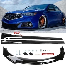 Front Bumper Lip Spoiler Splitter Body Kit+ Side Skirt For Acura ILX TLX Integra