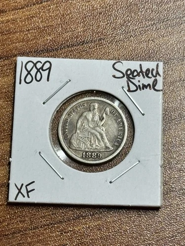 1889 Seated Liberty Silver Dime XF Extra Fine US 10c Type Coin (Raw18029)