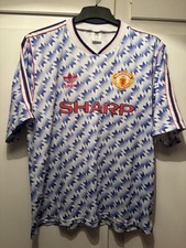 Original 1990/92 *XL* Manchester United Away Snowflake Football Shirt