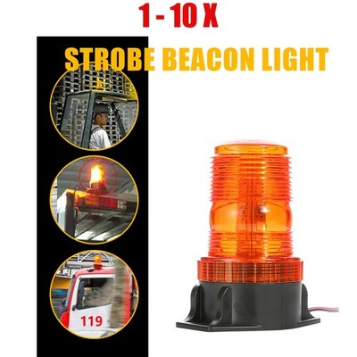30LED Amber Rotating Strobe Light Flash Beacon Rooftop Warning 1-10X Emergency