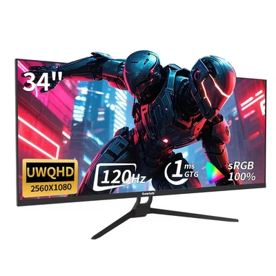 Monitor curvo para juegos Gawfolk 34 pulgadas ultra ancho 1500R pantalla de PC 165 Hz FreeSync