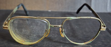 Vintage Gold Tone Aviator Eyeglass Frames ONLY Square Metal As-Is Corrosion