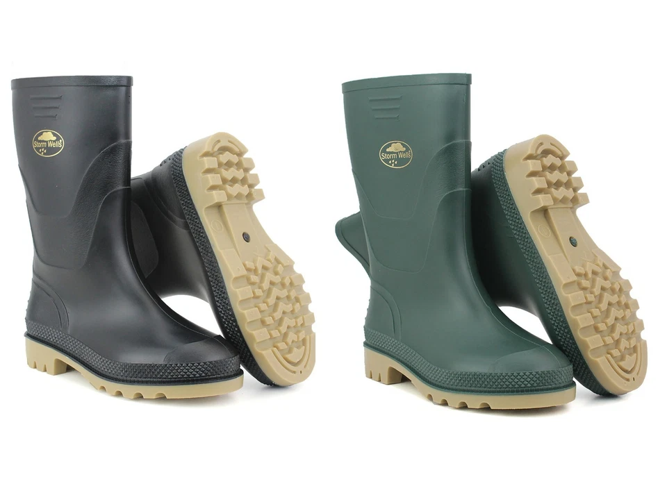 STORMWELLS BOYS GIRLS KIDS WELLINGTON BOOTS WATERPROOF YOUTH SNOW RAIN WELLIES SIZE UK 10-6